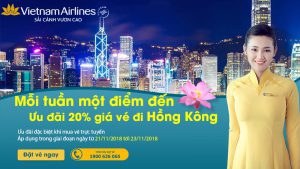Giảm giá 20% khi mua vé máy bay đi Hongkong