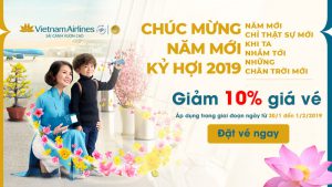 Chương trình giảm giá 10% trên tất các các chuyến bay của Vietnam Airlines