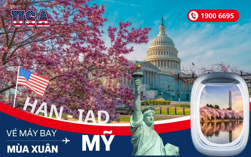 Bán vé máy bay đi Mỹ mùa xuân