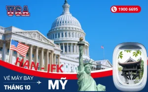 Đặt mua vé máy bay Hà Nội đi Mỹ tháng 10