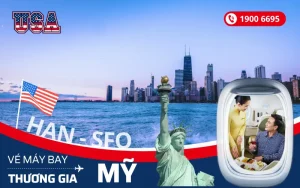Đặt mua vé máy bay Hà Nội đi Mỹ thương gia