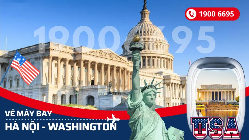 Đặt mua vé máy bay Hà Nội đi Washington Mỹ