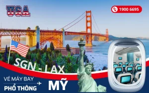 Đặt mua vé máy bay Sài Gòn (TP.HCM) đi Mỹ phổ thông