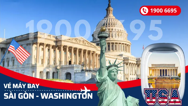 Đặt mua vé máy bay Sài Gòn (TP.HCM) đi Washington Mỹ