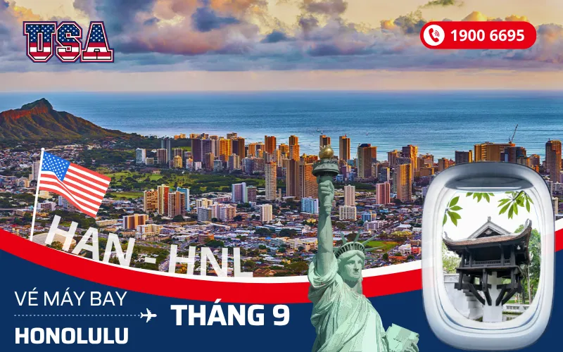 Bán vé máy bay Hà Nội (HAN) đi Honolulu Mỹ tháng 9