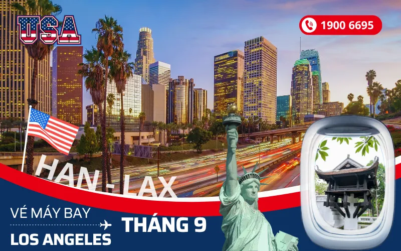 Giá vé máy bay Hà Nội (HAN) đi Los Angeles Mỹ tháng 9