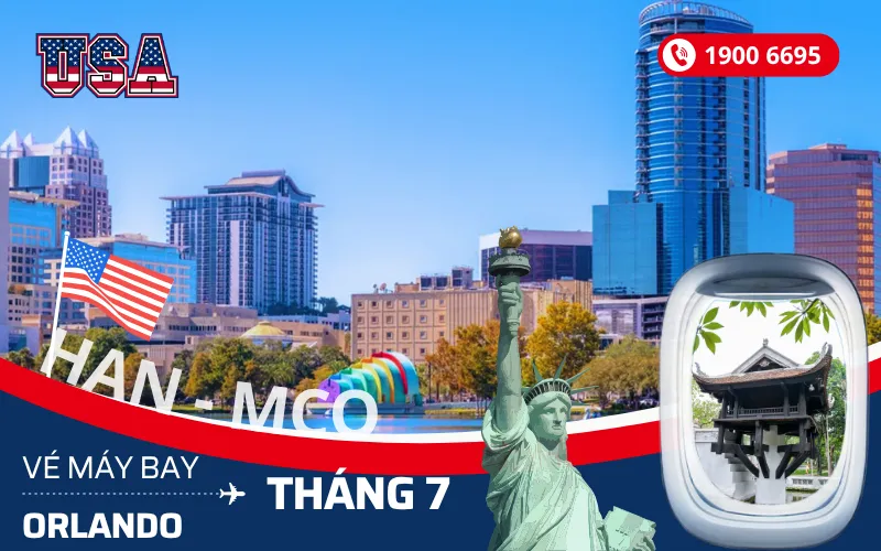 Giá vé máy bay Hà Nội (HAN) đi Orlando Florida Mỹ tháng 7