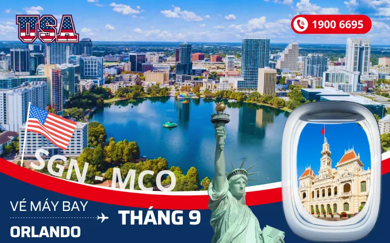 Giá vé máy bay TPHCM (SGN) đi Orlando Florida Mỹ tháng 9