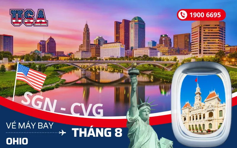 Vé máy bay TPHCM (SGN) đi Ohio Mỹ tháng 8