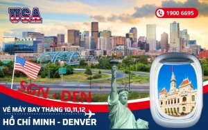 Chuyến bay TPHCM (SGN) đi Denver Mỹ tháng 10, 11, 12