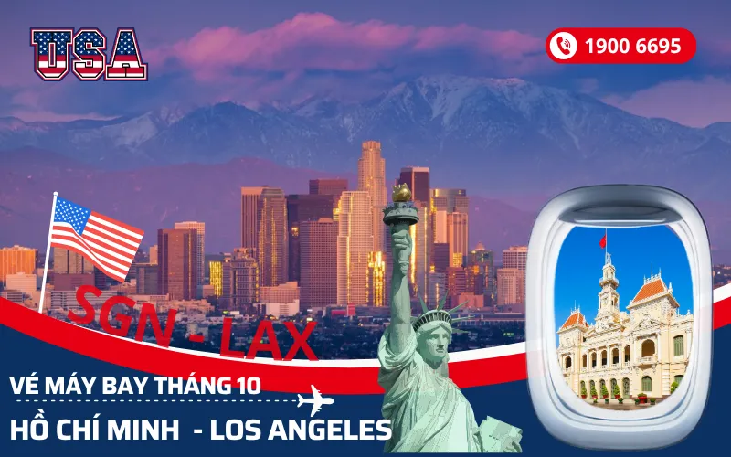 Chuyến bay TPHCM (SGN) đi Los Angeles Mỹ tháng 10