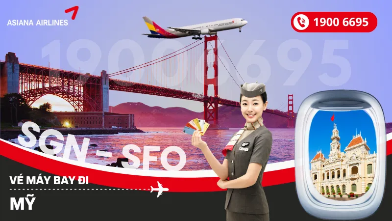 Đặt mua vé máy bay Asiana Airlines đi Mỹ