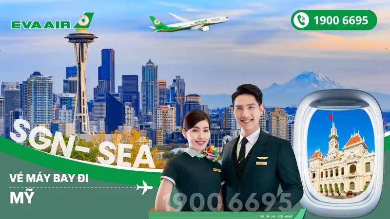 Đặt mua vé máy bay EVA Air đi Seattle