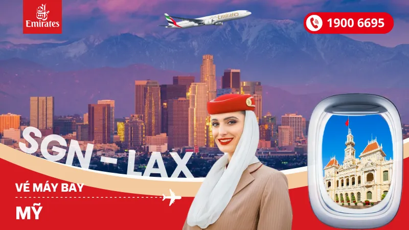 Đặt mua vé máy bay Emirates đi Mỹ