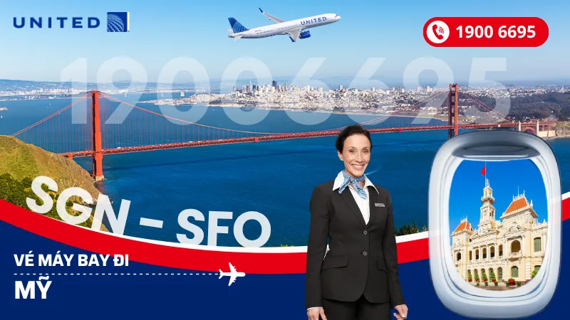 Đặt mua vé máy bay United Airlines đi Mỹ